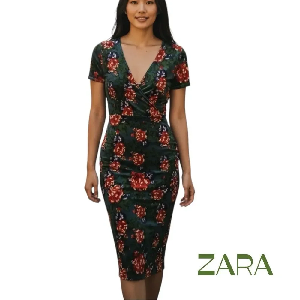 zara green velvet midi dress Zara Green Velvet Midi Dress Zara Velvet Green Midi Dress Green Velvet Midi Discount Dress Zara